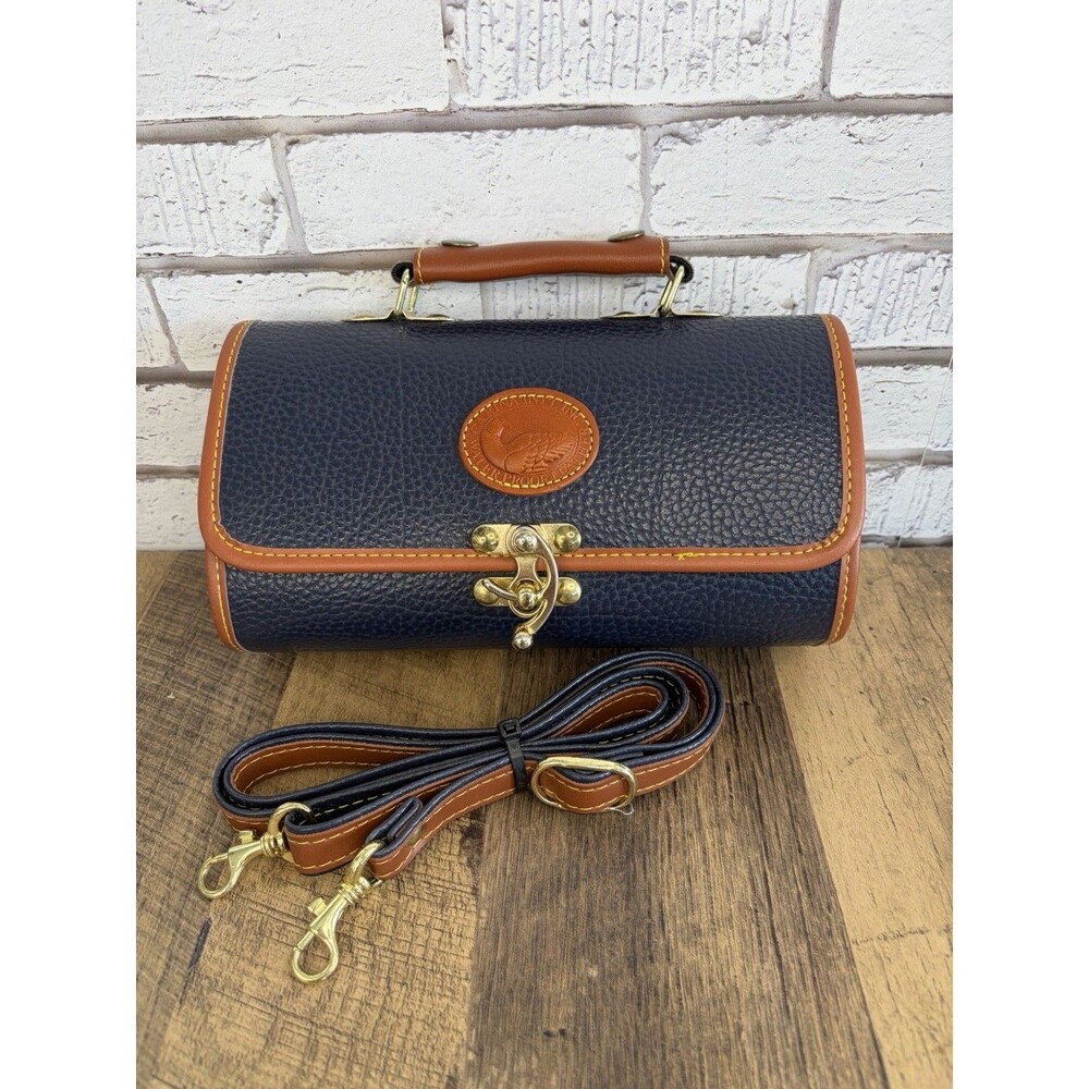 Vintage Carina Intl Inc Leather Blue Crossbody Purse Mint
